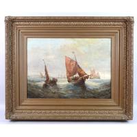 Pair of George H. Knight Oil on Canvas Paintings of Marine Scenes (6 of 9) Pair of George H. Knight Oil on Canvas Paintings of Marine Scenes (6 of 9)