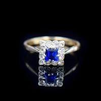 Art Deco Blue Spinel and Clear Spinel 9ct Gold Square Cluster Ring (5 of 9) Art Deco Blue Spinel and Clear Spinel 9ct Gold Square Cluster Ring (5 of 9)