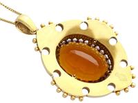 21.63ct Citrine, Enamel and 18ct Yellow Gold Pendant - Antique Victorian (1869) (5 of 9) 21.63ct Citrine, Enamel and 18ct Yellow Gold Pendant - Antique Victorian (1869) (5 of 9)