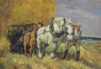 Oil Painting of Working Horses & Farmers (6 of 8) Oil Painting of Working Horses & Farmers (6 of 8)