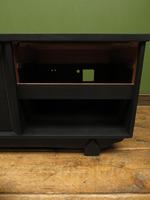 Vintage Mid Century Black Painted Sideboard, TV Cabinet with Basket, Gothic (7 of 14) Vintage Mid Century Black Painted Sideboard, TV Cabinet with Basket, Gothic (7 of 14)