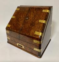 Victorian Burr Walnut Brass Bound Desktop Stationery Cabinet (3 of 15) Victorian Burr Walnut Brass Bound Desktop Stationery Cabinet (3 of 15)