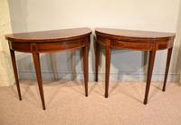 Pair of 18th Century Mahogany Demi Lune Card Tables