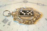 Antique Pocket Watch Chain Gaming Fob 1910 Art Nouveau Large Silver Nickel Dominos Fob Nos (5 of 8) Antique Pocket Watch Chain Gaming Fob 1910 Art Nouveau Large Silver Nickel Dominos Fob Nos (5 of 8)