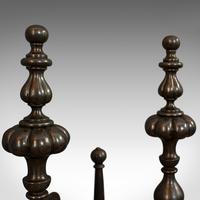 Pair of Antique Decorative Fire Rests, Wrought Iron Fireside Andirons, Victorian (6 of 7) Pair of Antique Decorative Fire Rests, Wrought Iron Fireside Andirons, Victorian (6 of 7)