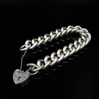 Vintage Heavy Chunky Heart Padlock Sterling Silver Curb Bracelet (5 of 10) Vintage Heavy Chunky Heart Padlock Sterling Silver Curb Bracelet (5 of 10)