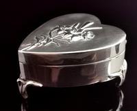 Antique Heart Shaped Silver Jewellery Box, Art Nouveau, William Comyns (6 of 15) Antique Heart Shaped Silver Jewellery Box, Art Nouveau, William Comyns (6 of 15)