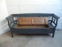 A Battleship Grey 3 Seater Antique/Old Pine Kitchen/Hall Box Settle/ Bench (2 of 9) A Battleship Grey 3 Seater Antique/Old Pine Kitchen/Hall Box Settle/ Bench (2 of 9)
