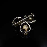 Antique Pearl Paste and Enamel Clover Sterling Silver Brooch Pin (5 of 8) Antique Pearl Paste and Enamel Clover Sterling Silver Brooch Pin (5 of 8)