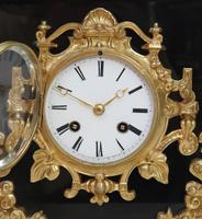 French Rococo Style Black Slate and Bronze Gilt Mantel Clock by Japy Freres (2 of 9) French Rococo Style Black Slate and Bronze Gilt Mantel Clock by Japy Freres (2 of 9)