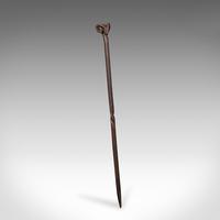 Antique Ram's Head Fire Poker, English Wrought Iron, Aries, Fireplace - Edwardian c.1910