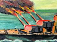Large Seascape Oil Painting WW2 Battle "HMS Battleship Hood The Last Moments" (5 of 12) Large Seascape Oil Painting WW2 Battle "HMS Battleship Hood The Last Moments" (5 of 12)