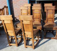 1960's Oak Refectory Table with Set 8 Jacobean style Oak Highback Dining Chairs (5 of 7) 1960's Oak Refectory Table with Set 8 Jacobean style Oak Highback Dining Chairs (5 of 7)