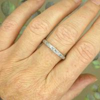 Antique Art Deco platinum diamond full eternity wedding band c1920's ~ Size Q / 8 (5 of 10) Antique Art Deco platinum diamond full eternity wedding band c1920's ~ Size Q / 8 (5 of 10)