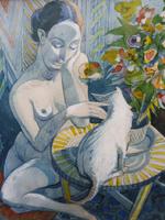 Watercolour Nude with Cat Listed Artist James Gorman (14 of 14) Watercolour Nude with Cat Listed Artist James Gorman (14 of 14)