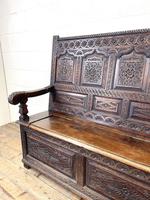 Antique 19th Century Carved Oak Settle (5 of 10) Antique 19th Century Carved Oak Settle (5 of 10)