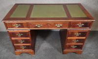 Reproduction Carved Mahogany Kneehole Pedestal Desk (5 of 11) Reproduction Carved Mahogany Kneehole Pedestal Desk (5 of 11)