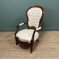 Stunning Mahogany Upholstered Antique Armchair (7 of 7) Stunning Mahogany Upholstered Antique Armchair (7 of 7)