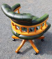 1960s Walnut Swivel Office Chair in Green Leather (3 of 3) 1960s Walnut Swivel Office Chair in Green Leather (3 of 3)