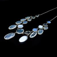 Antique Moonstone Sterling Silver Drop Fringe Necklace (6 of 8) Antique Moonstone Sterling Silver Drop Fringe Necklace (6 of 8)