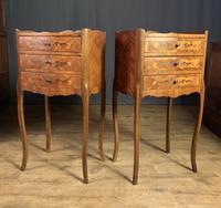 Pair of French Inlaid Tulipwood Bedside Tables (10 of 11) Pair of French Inlaid Tulipwood Bedside Tables (10 of 11)