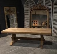 Large French Bleached Oak Trestle Farmhouse Dining Table (6 of 16) Large French Bleached Oak Trestle Farmhouse Dining Table (6 of 16)