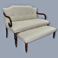 Buttoned Ticking Stripe Sofa & Footstool (7 of 11) Buttoned Ticking Stripe Sofa & Footstool (7 of 11)