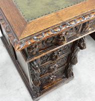 Small Carved Oak Green Man Desk (3 of 10) Small Carved Oak Green Man Desk (3 of 10)