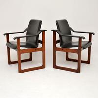 Pair of Vintage Danish Rosewood & Leather Armchairs (8 of 12) Pair of Vintage Danish Rosewood & Leather Armchairs (8 of 12)
