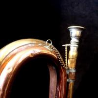 9th Lancers Antique Bugle, Copper & Brass c.1900 (2 of 6) 9th Lancers Antique Bugle, Copper & Brass c.1900 (2 of 6)
