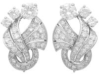 Vintage Art Deco 5.09ct Diamond & Platinum Earrings c.1950 (1 of 17)