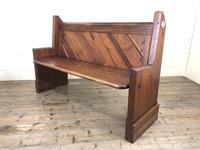 Antique Pitch Pine Church Pew with Enamel Number '37' (7 of 12) Antique Pitch Pine Church Pew with Enamel Number '37' (7 of 12)