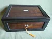 Large Inlaid Rosewood Jewellery – Work Box + Tray c.1840 (12 of 12) Large Inlaid Rosewood Jewellery – Work Box + Tray c.1840 (12 of 12)