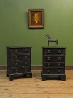 Pair of Antique Style Black Painted Bedside Chests, Gothic Shabby Chic (12 of 13) Pair of Antique Style Black Painted Bedside Chests, Gothic Shabby Chic (12 of 13)