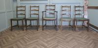 A Good Set of 5 Wavy Ladder Back Dining Chairs