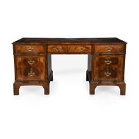 Unusual Early 20th Century George I Style Free Standing Pedestal Desk