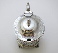 Large & Heavy Victorian Solid Sterling Silver & Blue Glass Liner Pierced Drum Mustard Pot Cruet, Antique English, Hallmarked (11 of 12) Large & Heavy Victorian Solid Sterling Silver & Blue Glass Liner Pierced Drum Mustard Pot Cruet, Antique English, Hallmarked (11 of 12)