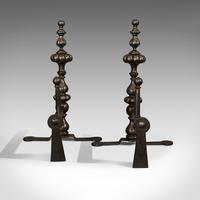 Pair of Antique Decorative Fire Rests, Wrought Iron Fireside Andirons, Victorian (5 of 7) Pair of Antique Decorative Fire Rests, Wrought Iron Fireside Andirons, Victorian (5 of 7)