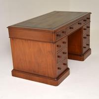 Antique Victorian Mahogany Leather Top Pedestal Desk (5 of 12) Antique Victorian Mahogany Leather Top Pedestal Desk (5 of 12)