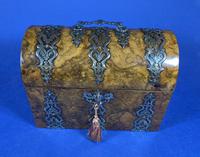 Victorian Brassbound Burr Walnut Tea Caddy. (5 of 14) Victorian Brassbound Burr Walnut Tea Caddy. (5 of 14)