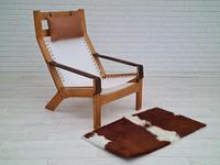Scandinavian armchair, adjustable back, cowhide, 70s (8 of 20) Scandinavian armchair, adjustable back, cowhide, 70s (8 of 20)