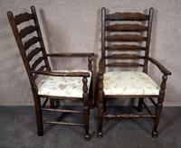 Pair Of Oak Ladder Back Armchairs (2 of 9) Pair Of Oak Ladder Back Armchairs (2 of 9)