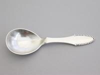 George V Danish Silver Beaded Pattern Caddy Spoon by Georg Jensen of Denmark, with London Import Marks for George Stockwell 1922 (2 of 8) George V Danish Silver Beaded Pattern Caddy Spoon by Georg Jensen of Denmark, with London Import Marks for George Stockwell 1922 (2 of 8)