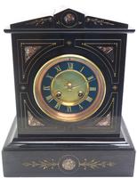 French Slate & Marble Mantel Clock 8 Day Striking Mantle Clock (7 of 8) French Slate & Marble Mantel Clock 8 Day Striking Mantle Clock (7 of 8)
