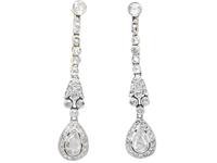 Antique 1.21ct Diamond & 15k Yellow Gold Drop Earrings c.1900 (1 of 22)