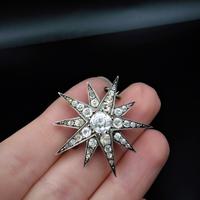 Antique Victorian Old Cut Paste Sterling Silver Star Brooch Pin (8 of 8) Antique Victorian Old Cut Paste Sterling Silver Star Brooch Pin (8 of 8)