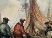 Cornish School - Large early 1900s Oil Painting of Fishermen Pulling in the Nets (10 of 14) Cornish School - Large early 1900s Oil Painting of Fishermen Pulling in the Nets (10 of 14)