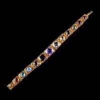Art Deco Gemstone Bracelet Silver 18ct Gold Gilt c.1920 (6 of 8) Art Deco Gemstone Bracelet Silver 18ct Gold Gilt c.1920 (6 of 8)