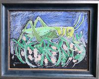 Original mixed media painting 'Grasshopper' by Toby Horne Shepherd 1909-1993. Signed c.1960 (2 of 2) Original mixed media painting 'Grasshopper' by Toby Horne Shepherd 1909-1993. Signed c.1960 (2 of 2)