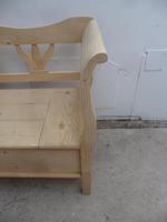 Tulip 3 Seater Antique Pine Hall / Kitchen Box / Settle/ Bench to wax / paint (6 of 9) Tulip 3 Seater Antique Pine Hall / Kitchen Box / Settle/ Bench to wax / paint (6 of 9)